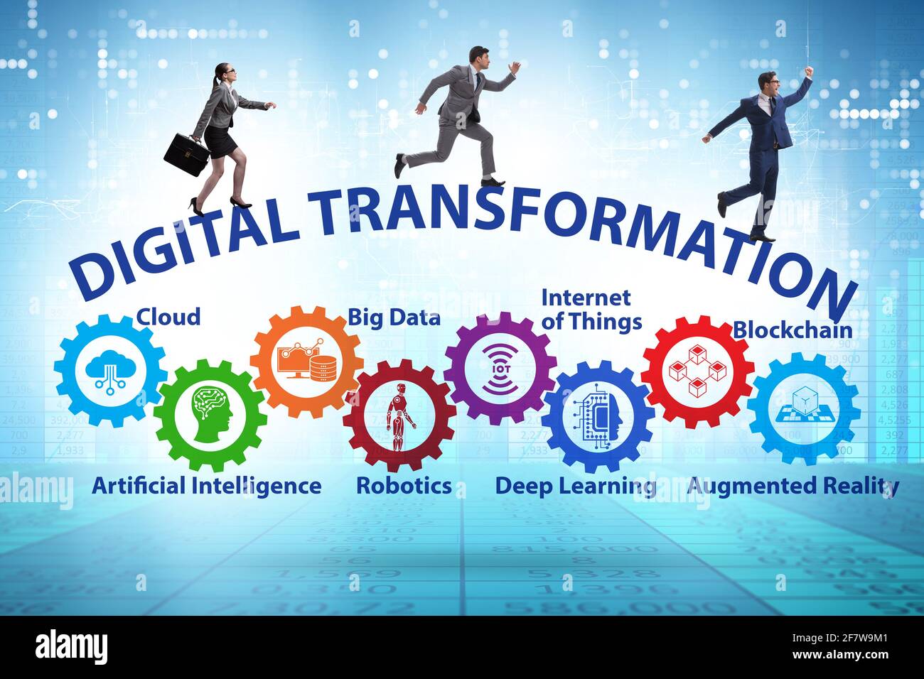 Concept of digital transformation with the business people Stock Photo ...