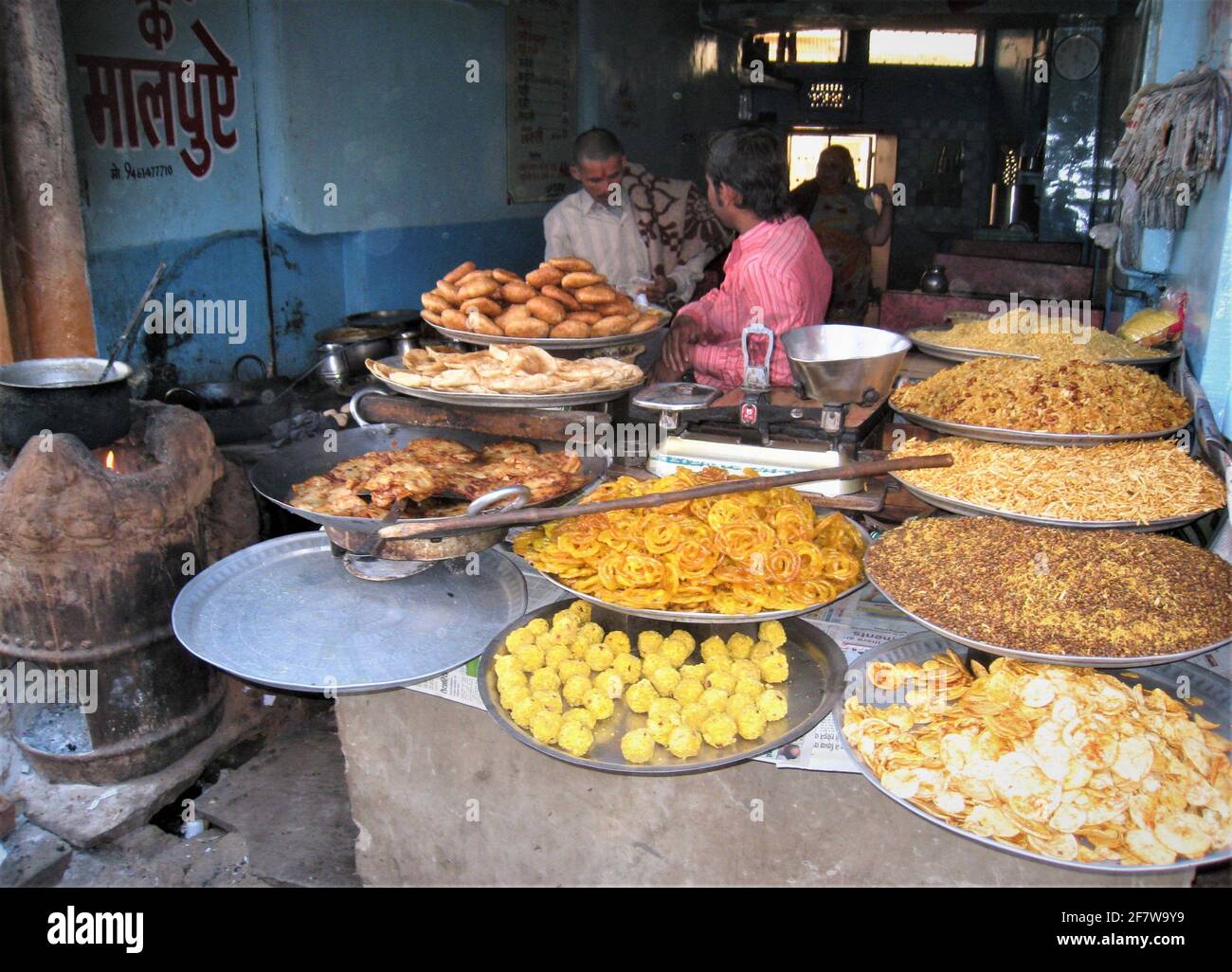 Lokal food shop by the street in Jaipur, India Stock Photo Alamy