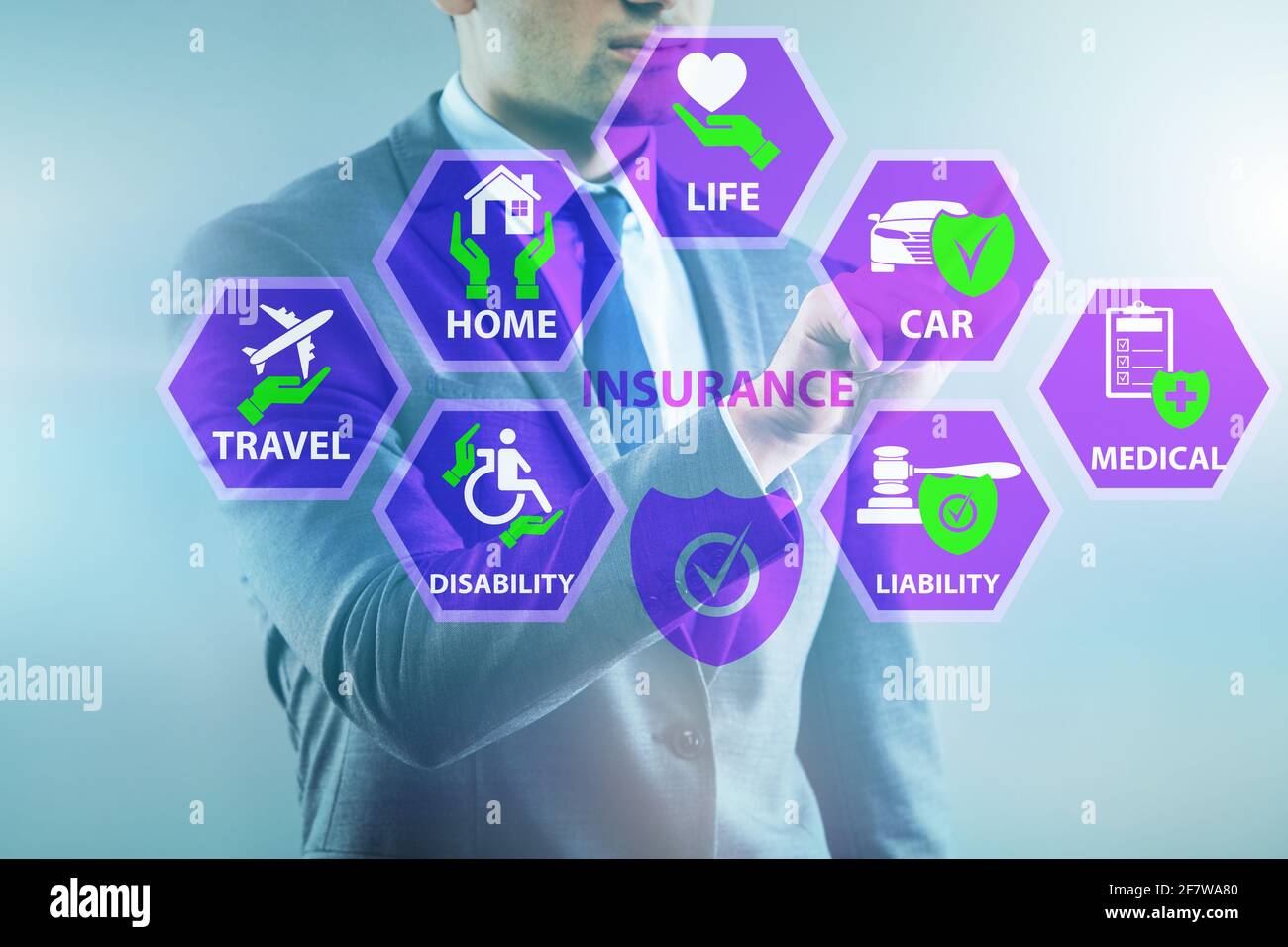 Concept of the various types of insurance Stock Photo - Alamy