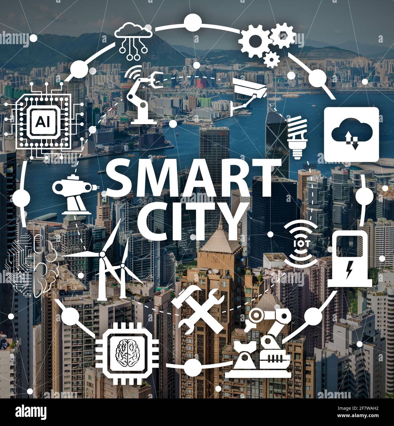The concept of smart city and internet of things Stock Photo - Alamy