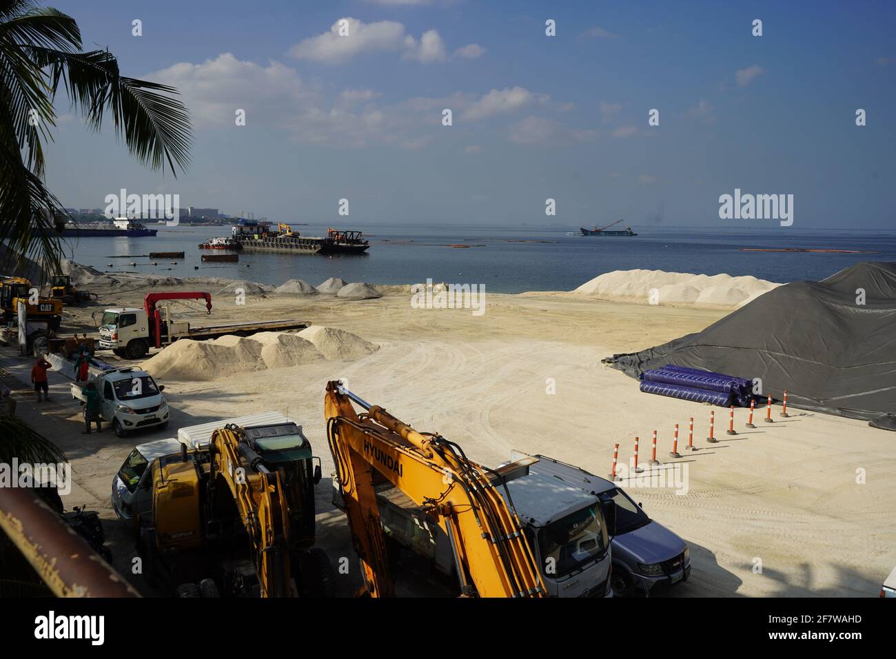 Big rocks were added as ornaments on the ongoing dumping of dolomite on ...