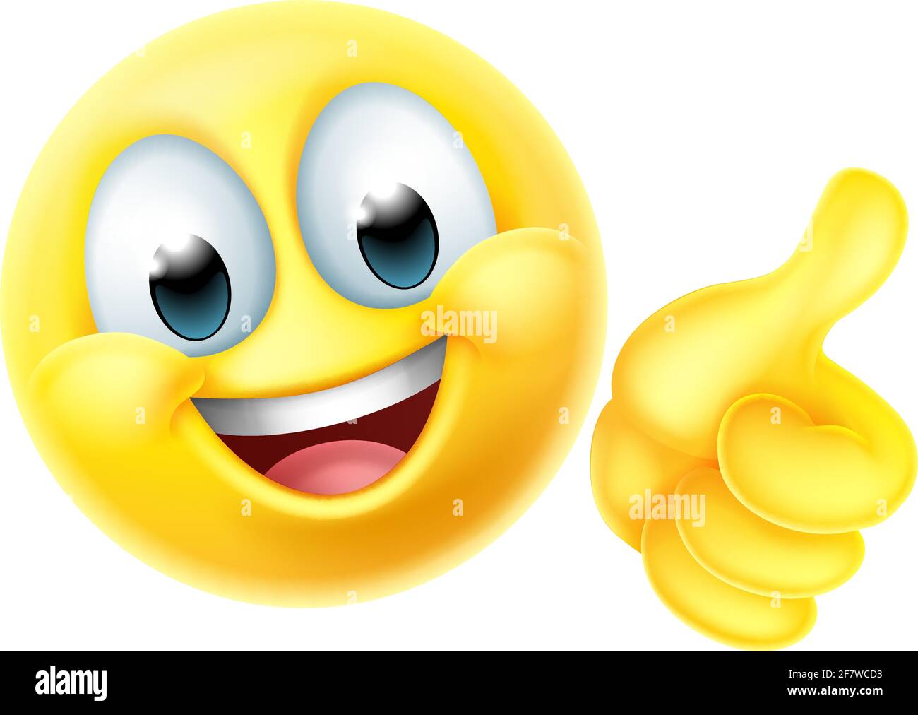 Thumbs Up Happy Emoticon Cartoon Face Stock Vector Image Art Alamy