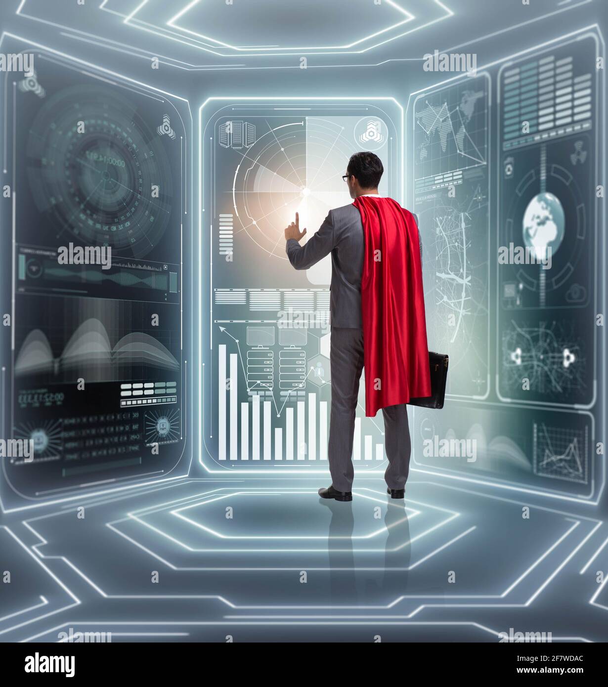 The superhero in data management concept Stock Photo - Alamy
