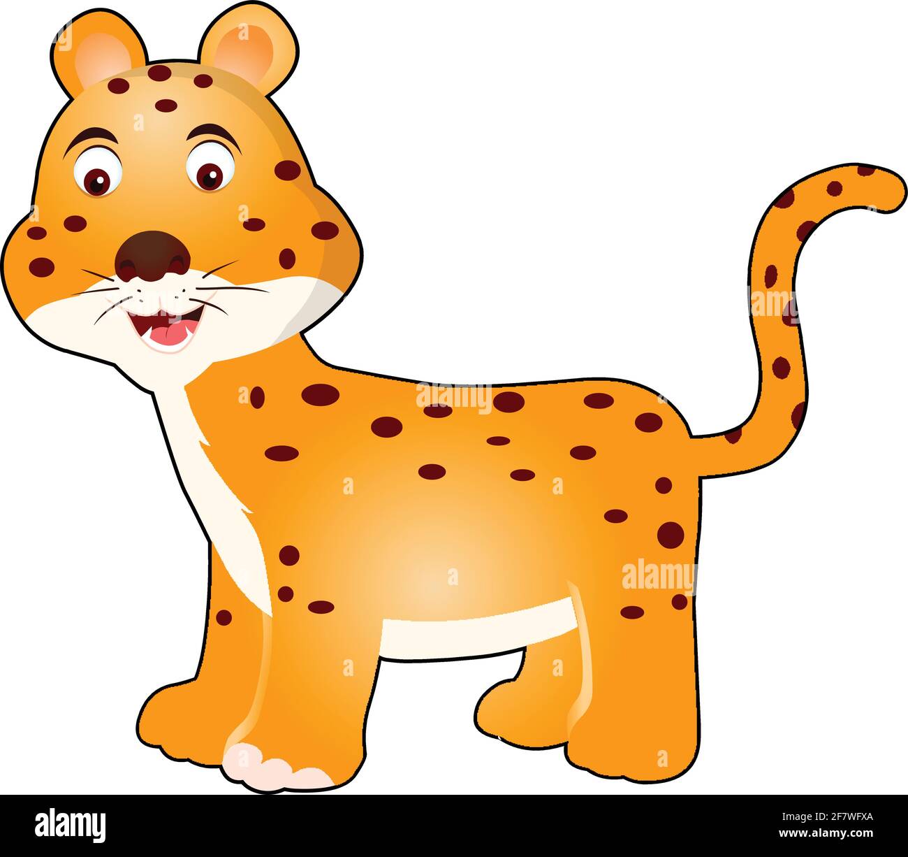Cheetah cartoon illustration vector isolated on white background Stock Vector