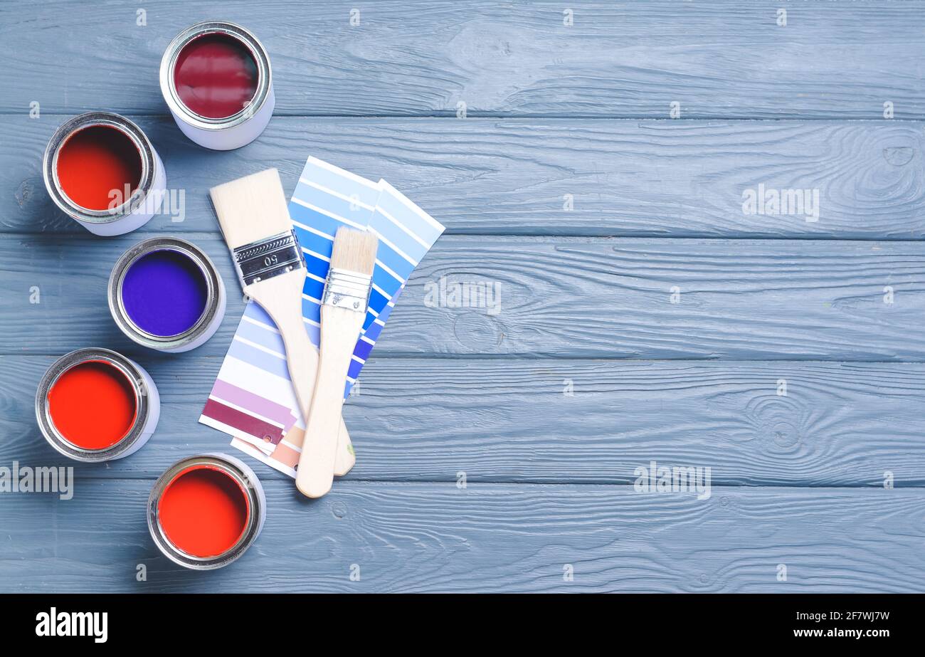 Cans paints palette samples hi-res stock photography and images - Alamy