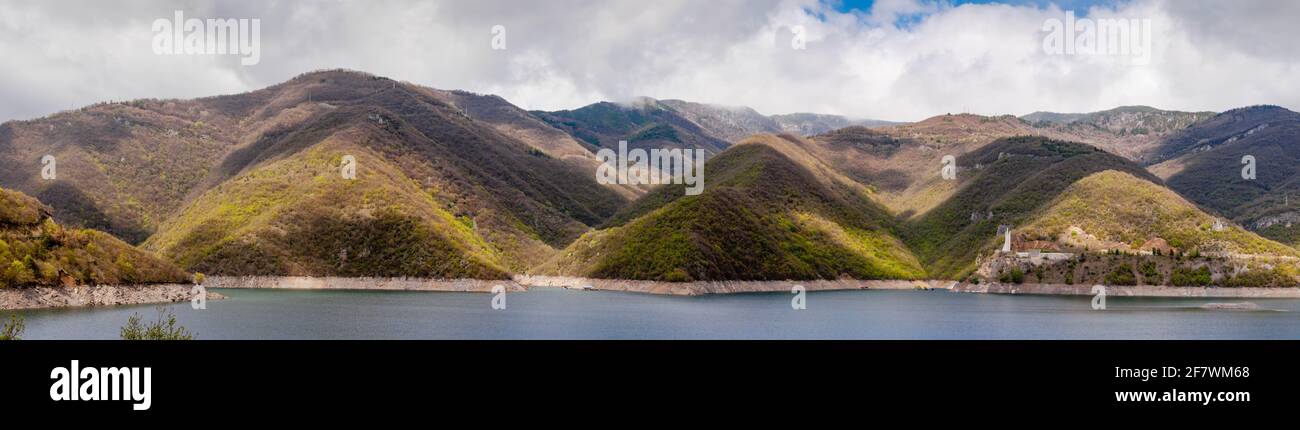 A beautiful panorama of Vacha dam, Bulgaria Stock Photo