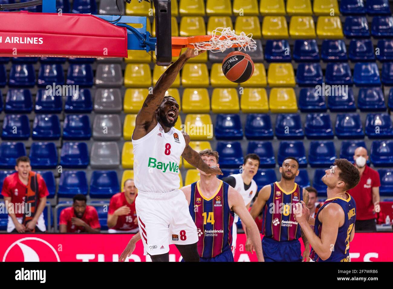 Jalen Reynolds of FC Bayern Munich during the Turkish Airlines EuroLeague  basketball match between FC Barcelona and FC Bayern Munich on April 9, 2021  at Palau Blaugrana in Barcelona, Spain - Photo