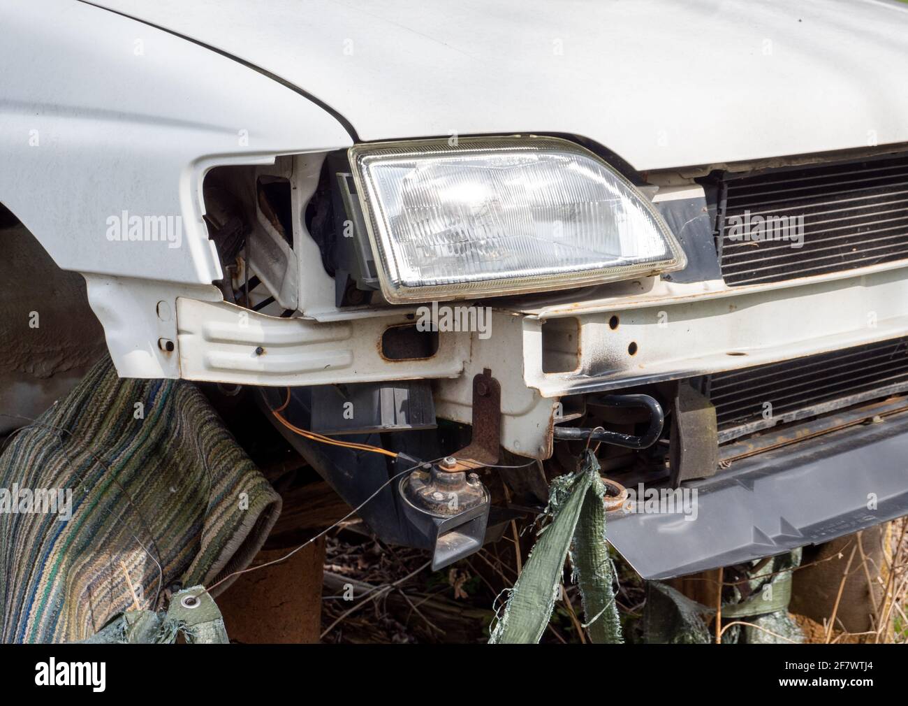 Car after an accident in the workshop Stock Photo