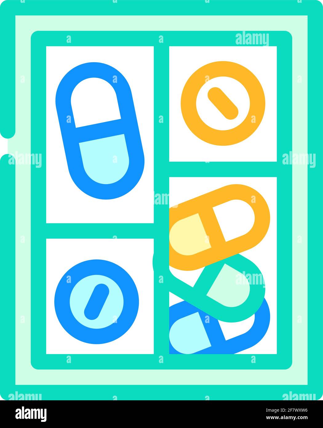 pillbox container color icon vector illustration color Stock Vector ...