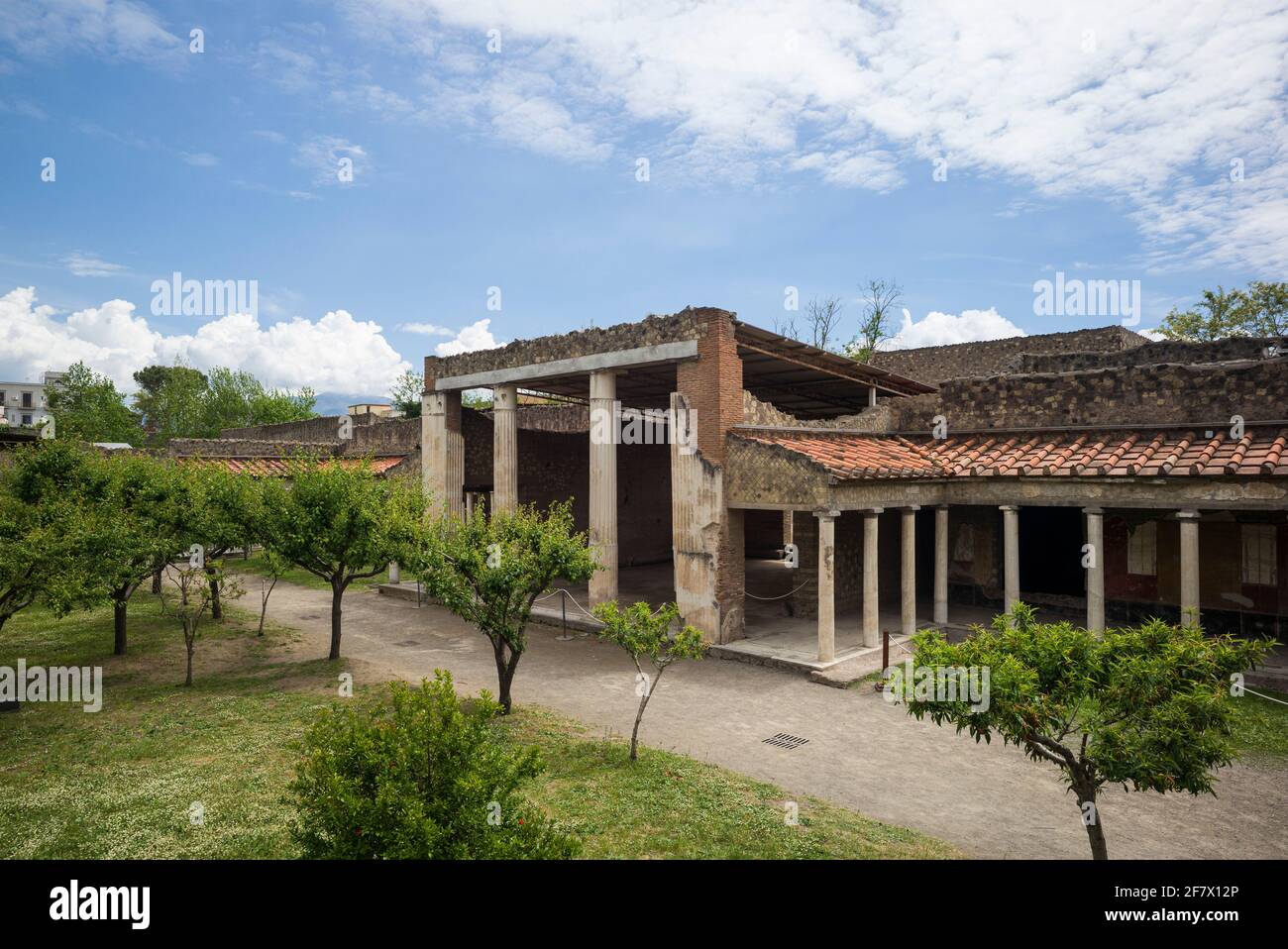 Torre Annunziata. Italy. Archaeological site of Oplontis (Villa di Poppea / Villa Poppaea). Exterior view showing the main entrance. Stock Photo