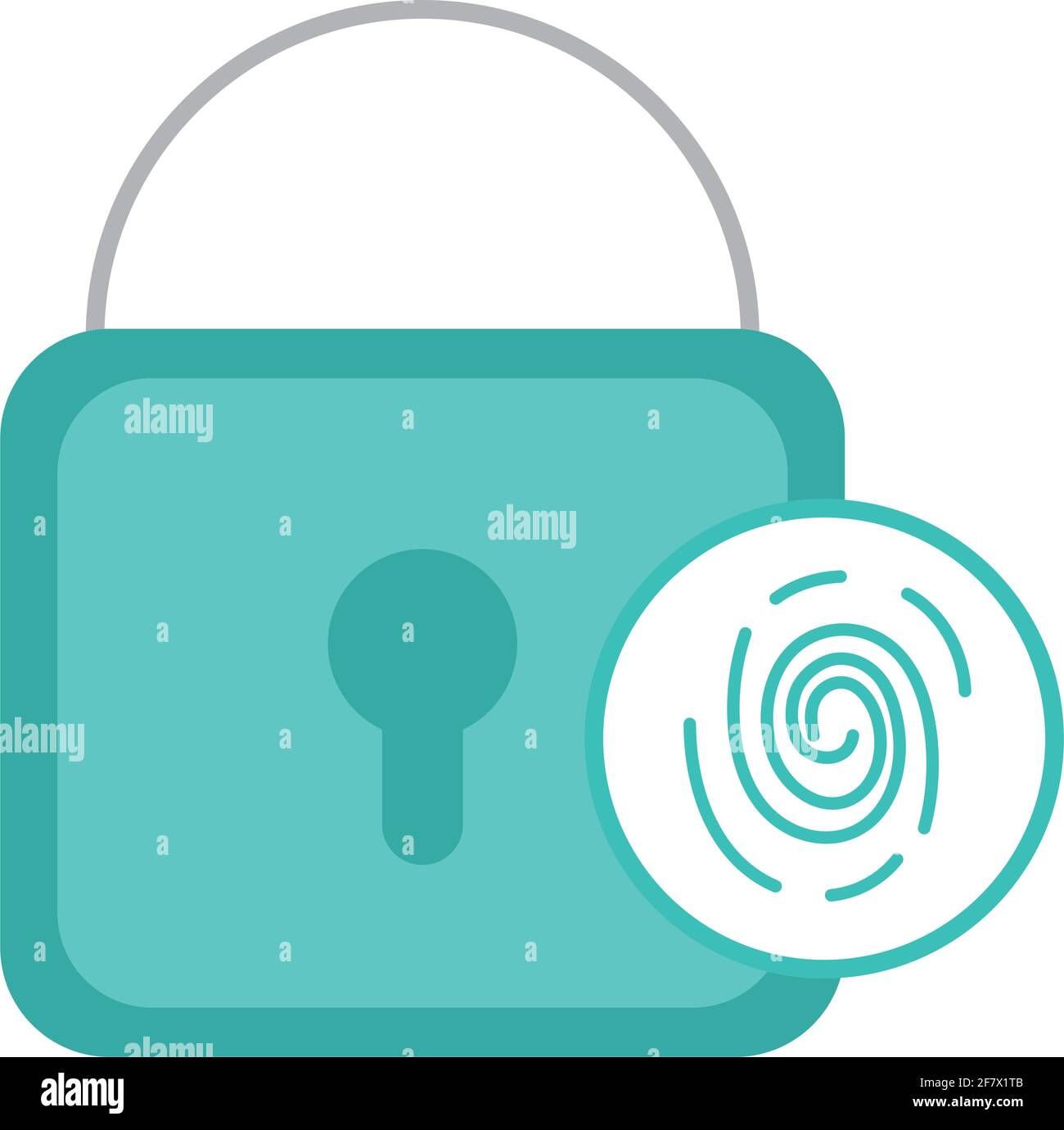 biometric fingerprint padlock security isolated Stock Vector Image ...