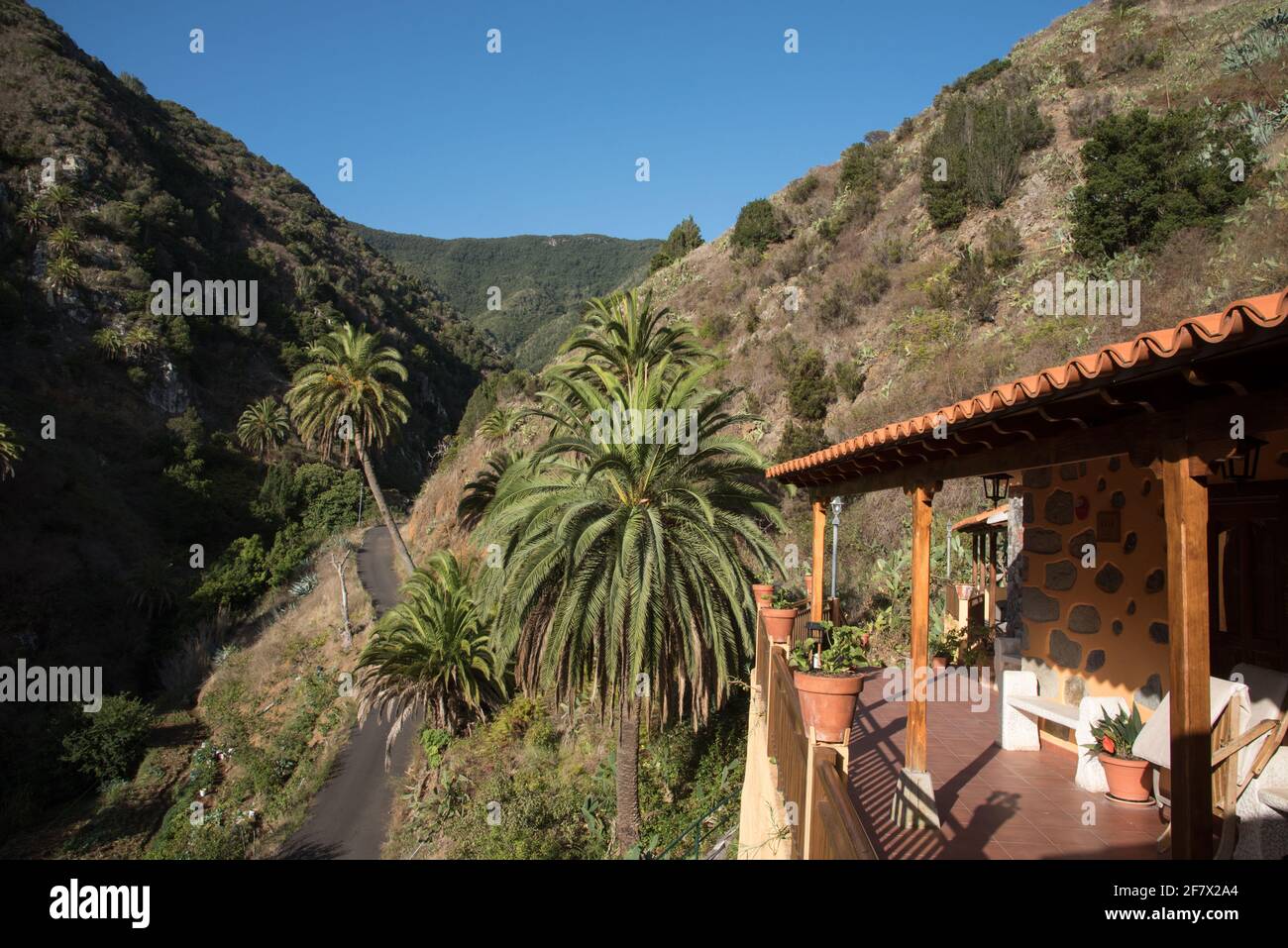 La Era Vieja is a holiday home situated at the high end of Valle Hermoso at La Gomera in Canary Islands archipelago. Stock Photo