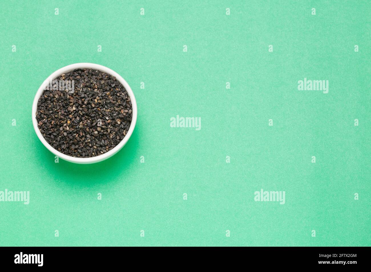 Black sesame seed Sesamum indicum Stock Photo Alamy