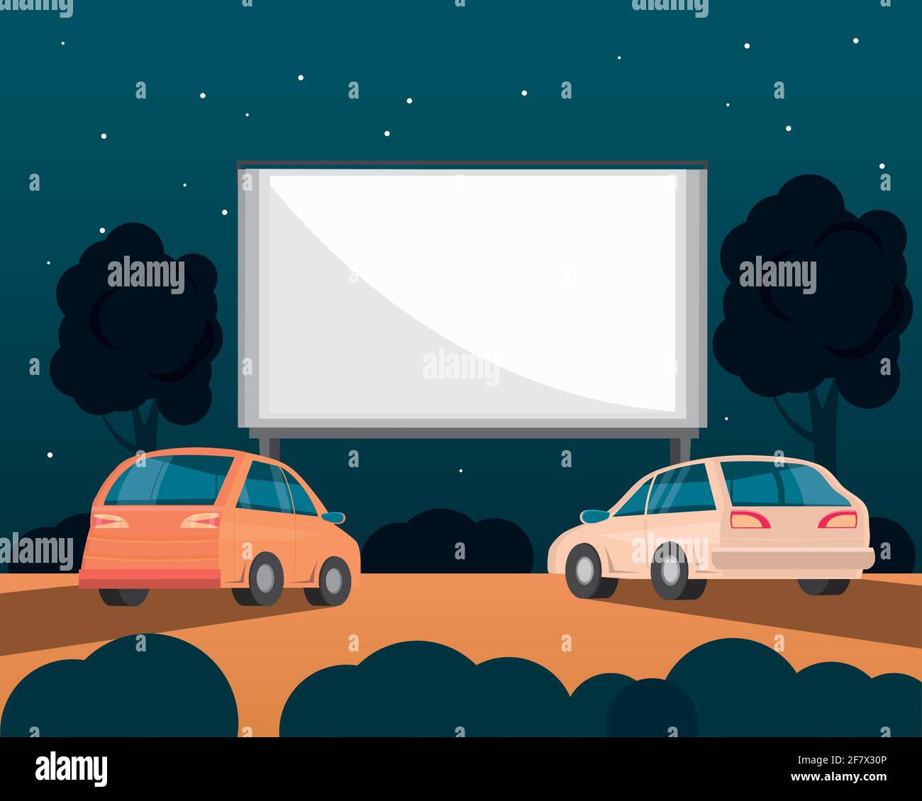 cinema movie car outdoor cartoon Stock Vector Image & Art - Alamy