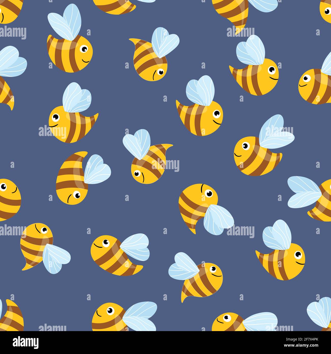Seamless pattern with bees on white background. Small wasp. Vector ...