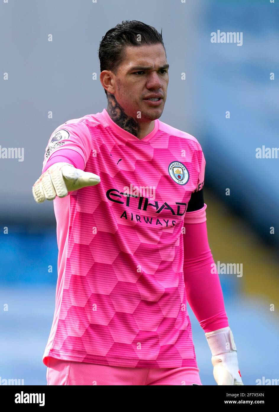 Manchester City goalkeeper Ederson during the Premier League match at the  Etihad Stadium, Manchester. Picture date: Saturday April 10, 2021 Stock  Photo - Alamy