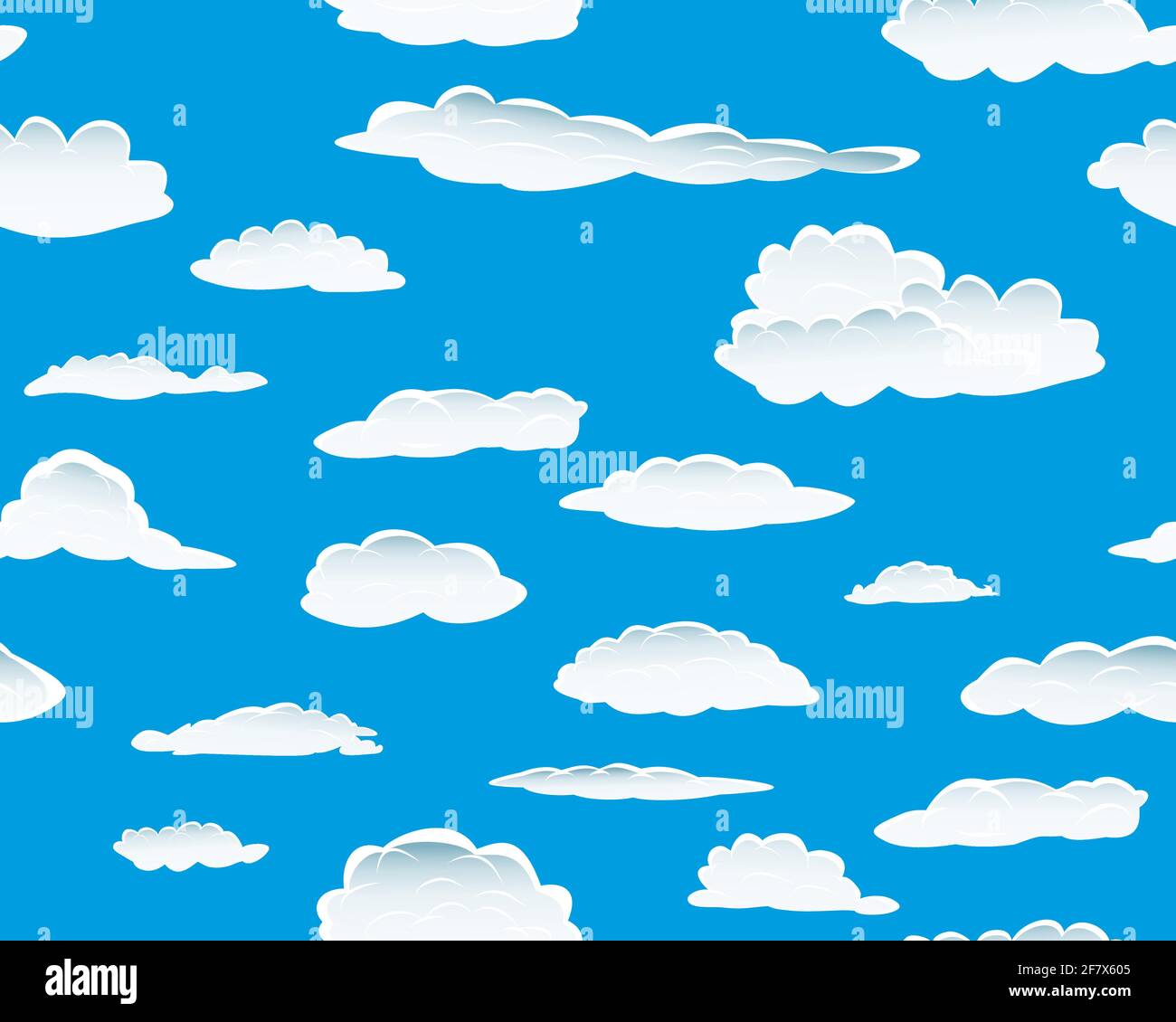 Seamless fluffy cloudy background for design use Stock Vector