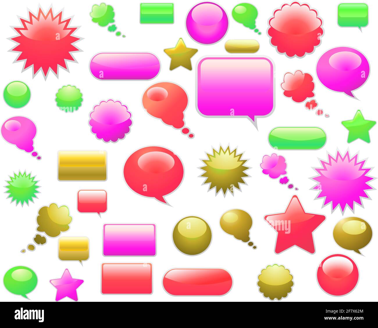 Set of different web glossy vector elements Stock Vector