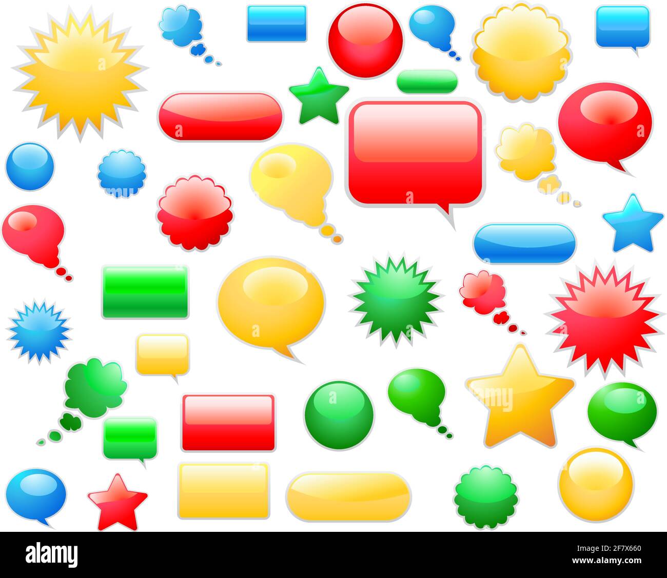 Set of different web glossy vector elements Stock Vector