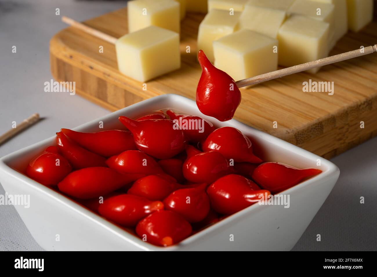 Peruvian spicy sweet drop peppers. Stock Photo
