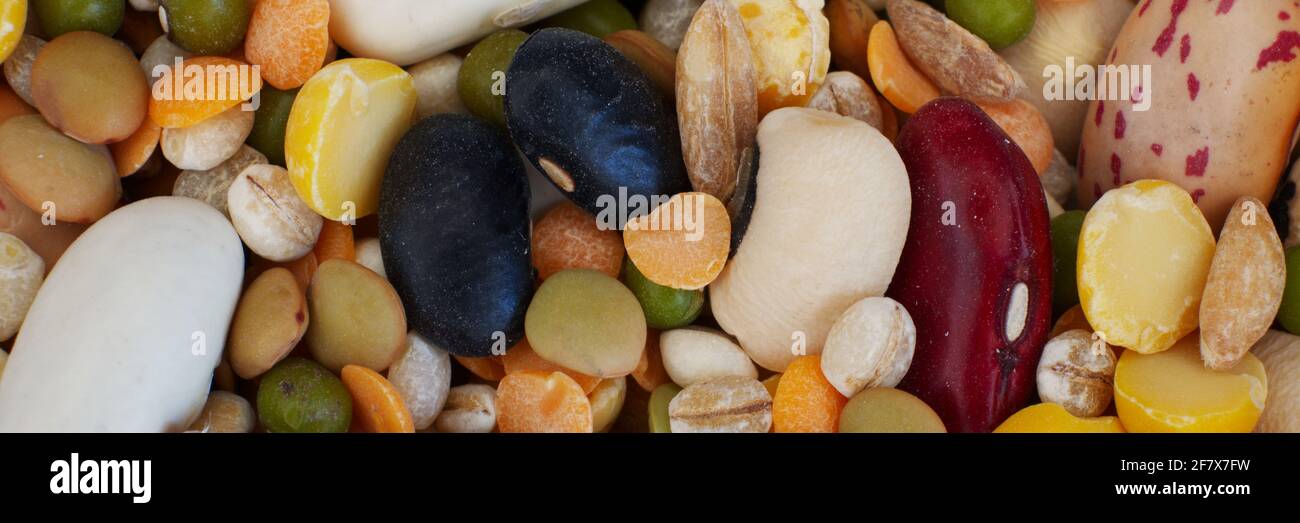 zenith photo of a composition of legumes Stock Photo