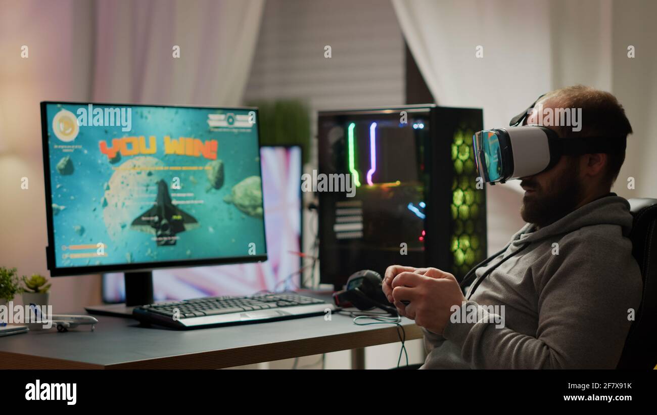 Pro cyber sport gamer wining hi-res stock photography and images - Alamy