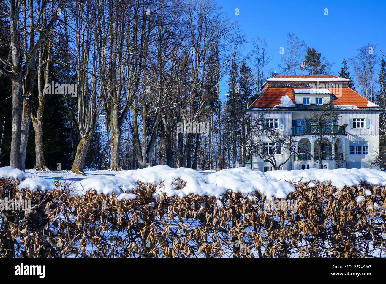 Thomas Mann Villa. From 1909 to 1917, Thomas Mann, winner of the Nobel Prize for Literature (1929), spent summers here in his Villa in Ad Tölz. Stock Photo