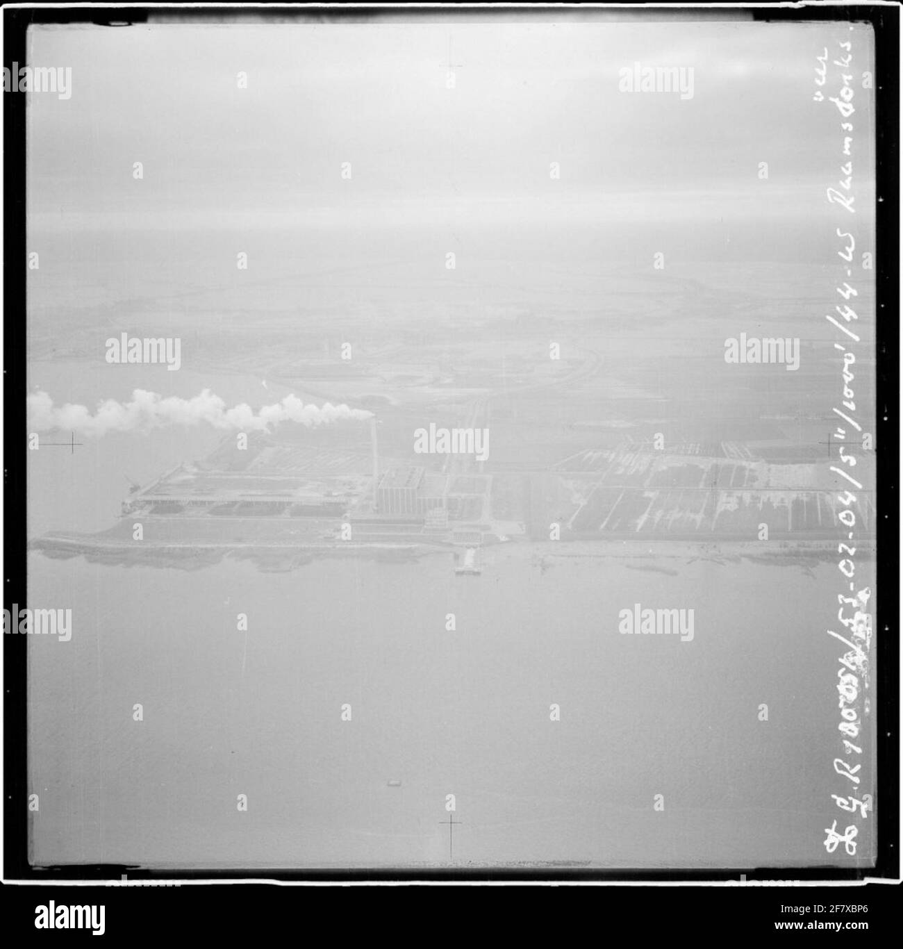 Water shortage disaster 1953. Air photo of Geertruidenberg and an