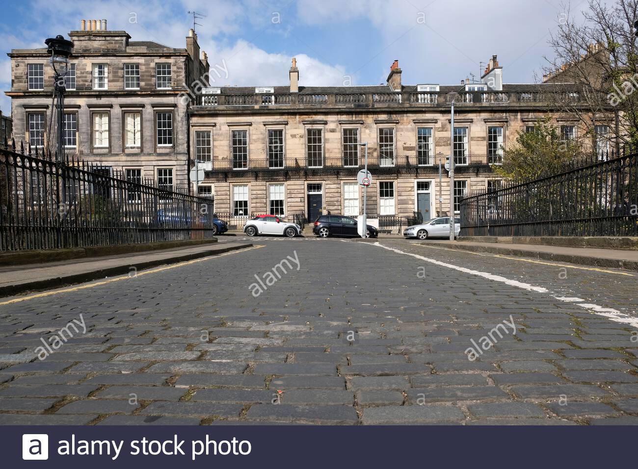 View across St. Bernards Bridge to Dean Terrace, Edinburgh New Town