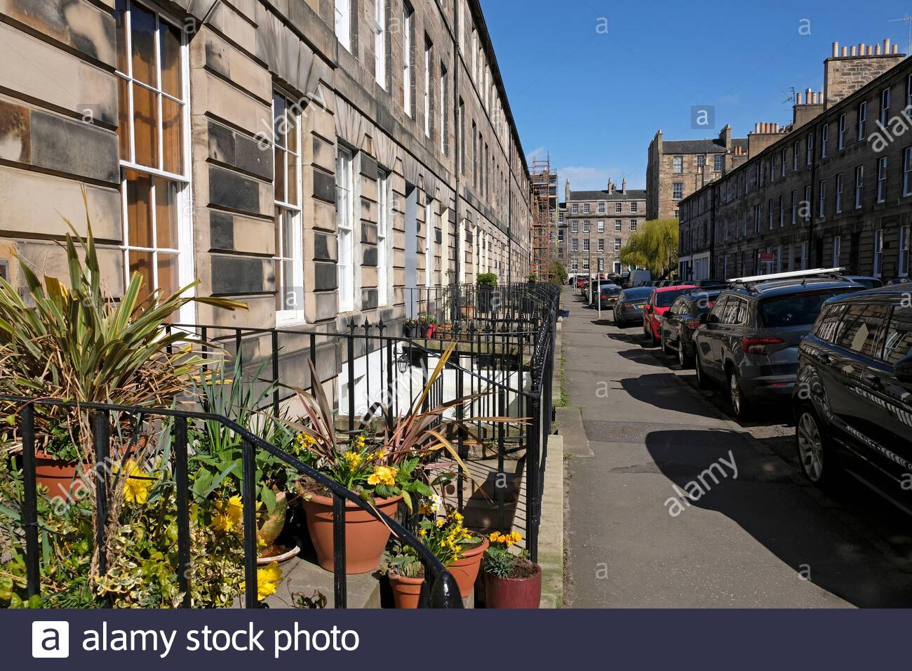 Cumberland Street, Edinburgh New Town Streets, upmarket housing, Edinburgh, Scotland Stock Photo