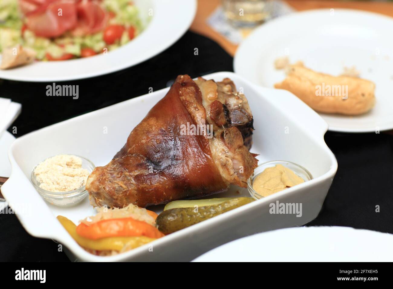 Roasted pork knee in a czech restaurant, Prague Stock Photo Alamy