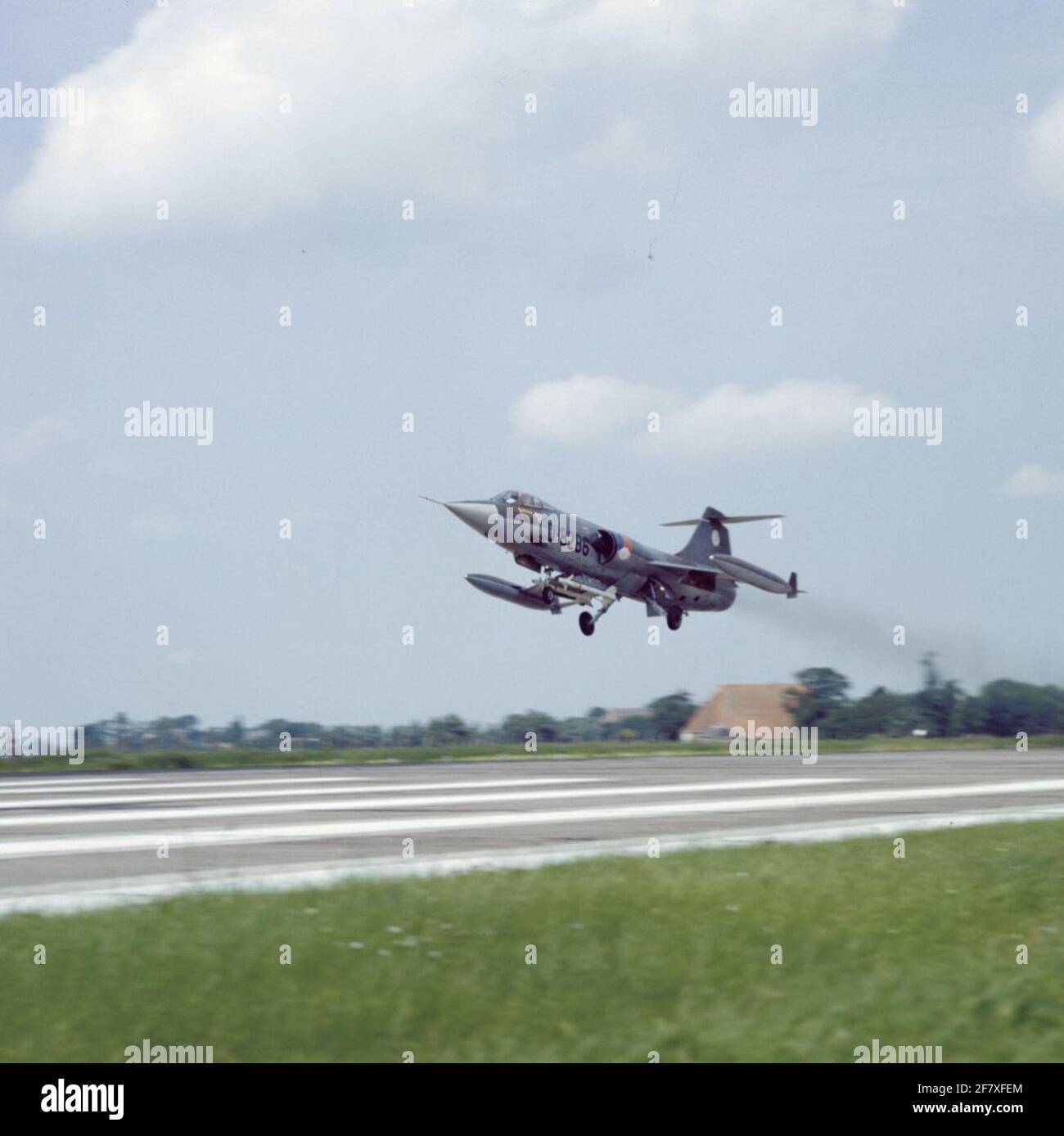 Lockheed F-104G Starfighter of 322 Squadron approaches the runway of ...