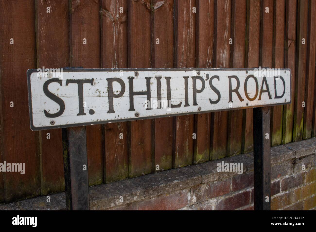 Street sign for St Philip's Road, Romsey, Cambridge, UK Stock Photo