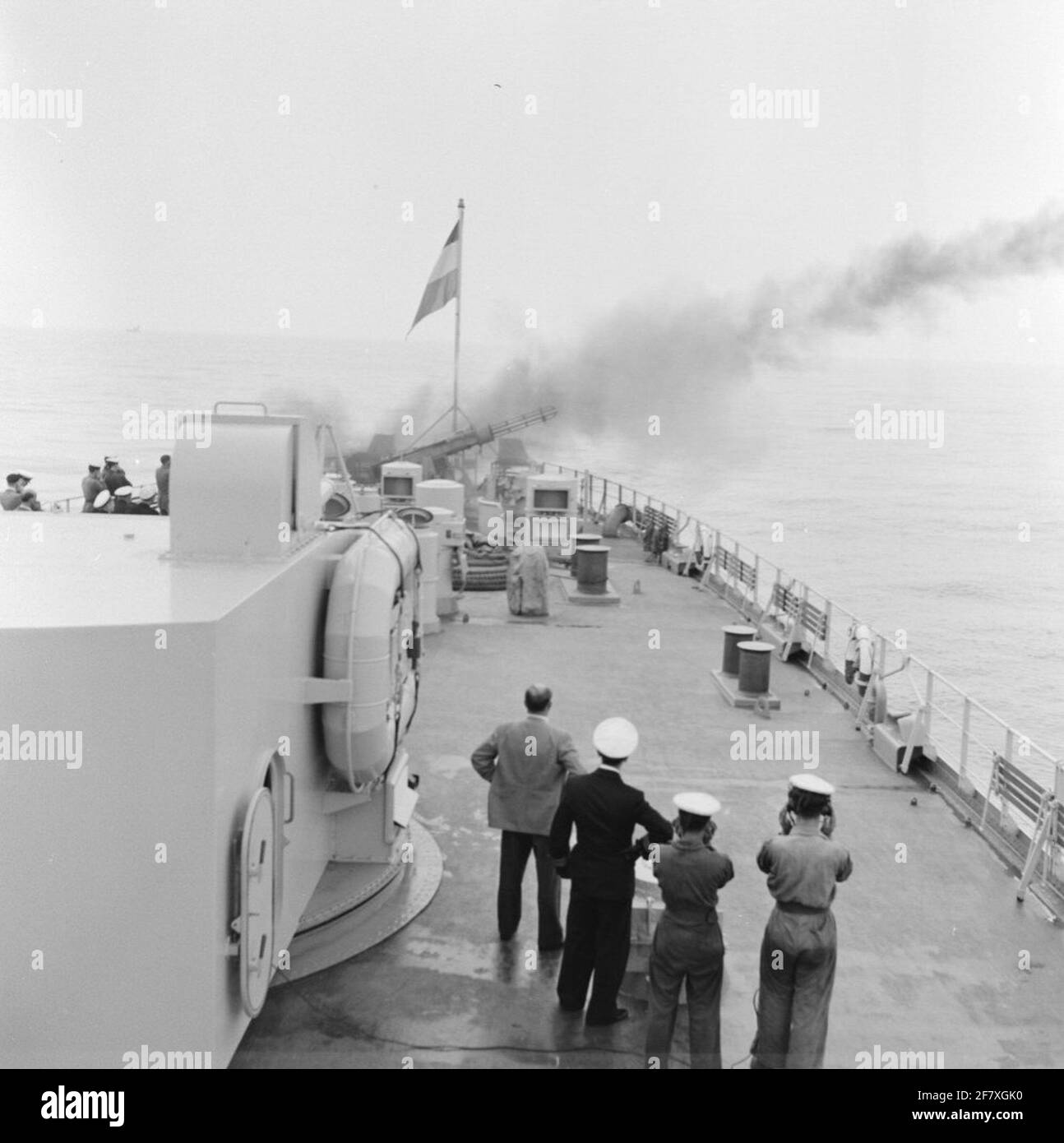 Activities (firing rockets) of crew members recorded while making a