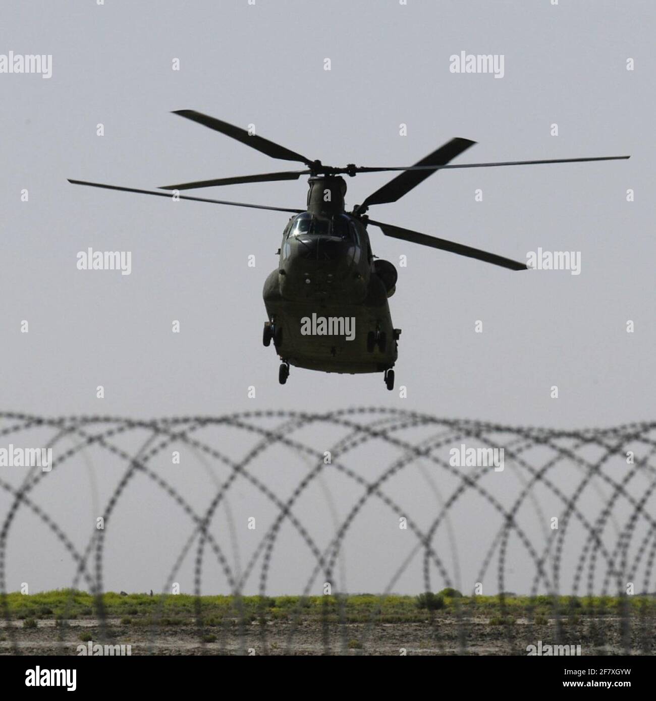 A Boeing CH-47d Chinook transport helicopter. Stock Photo
