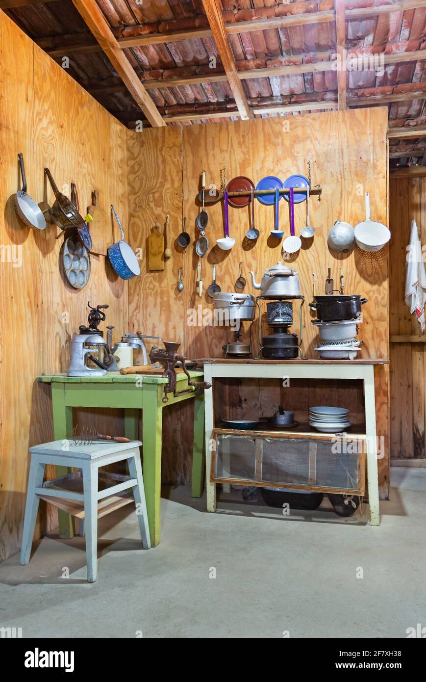 kitchen utensils in an old settlement in Israel Stock Photo