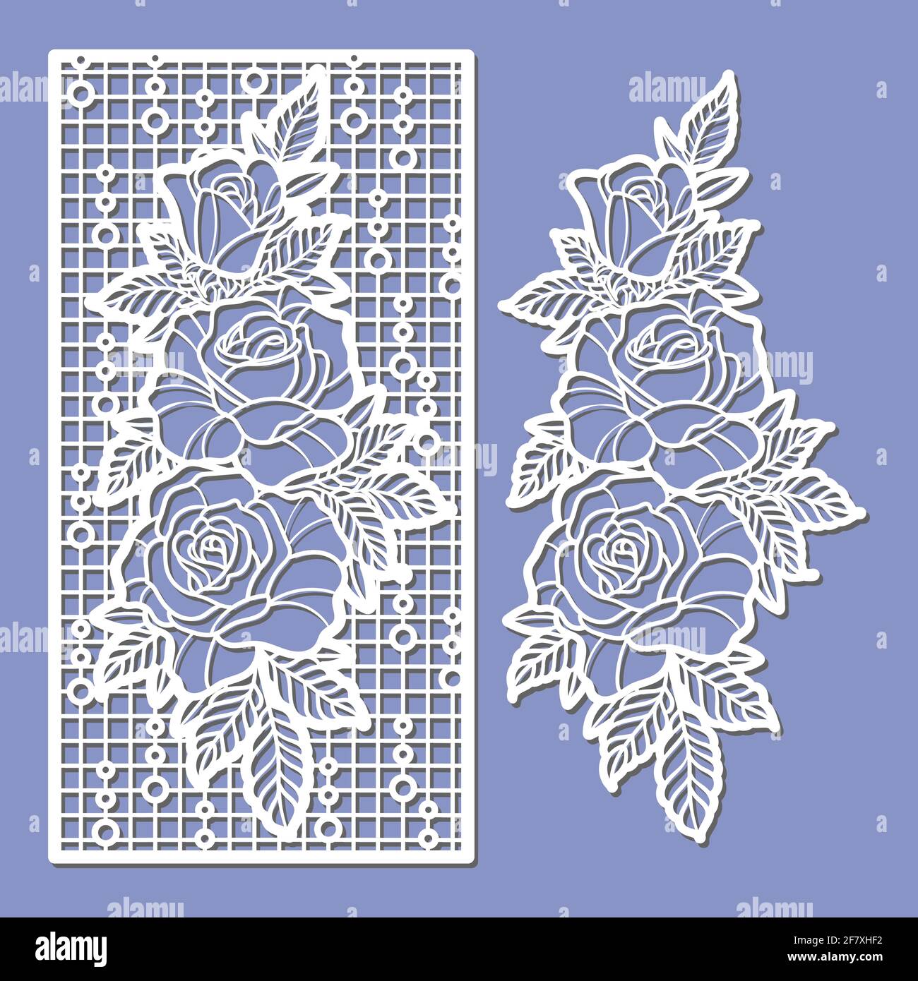 Decorative element with roses. For cutting from any material. Vector Stock Vector