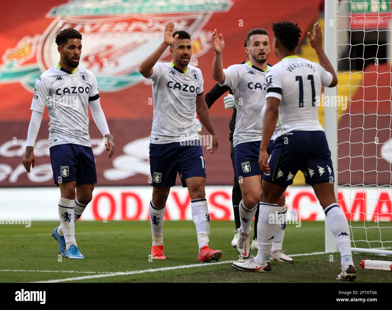 Aston Villa's Ollie Watkins celebrates scoring their side's first goal