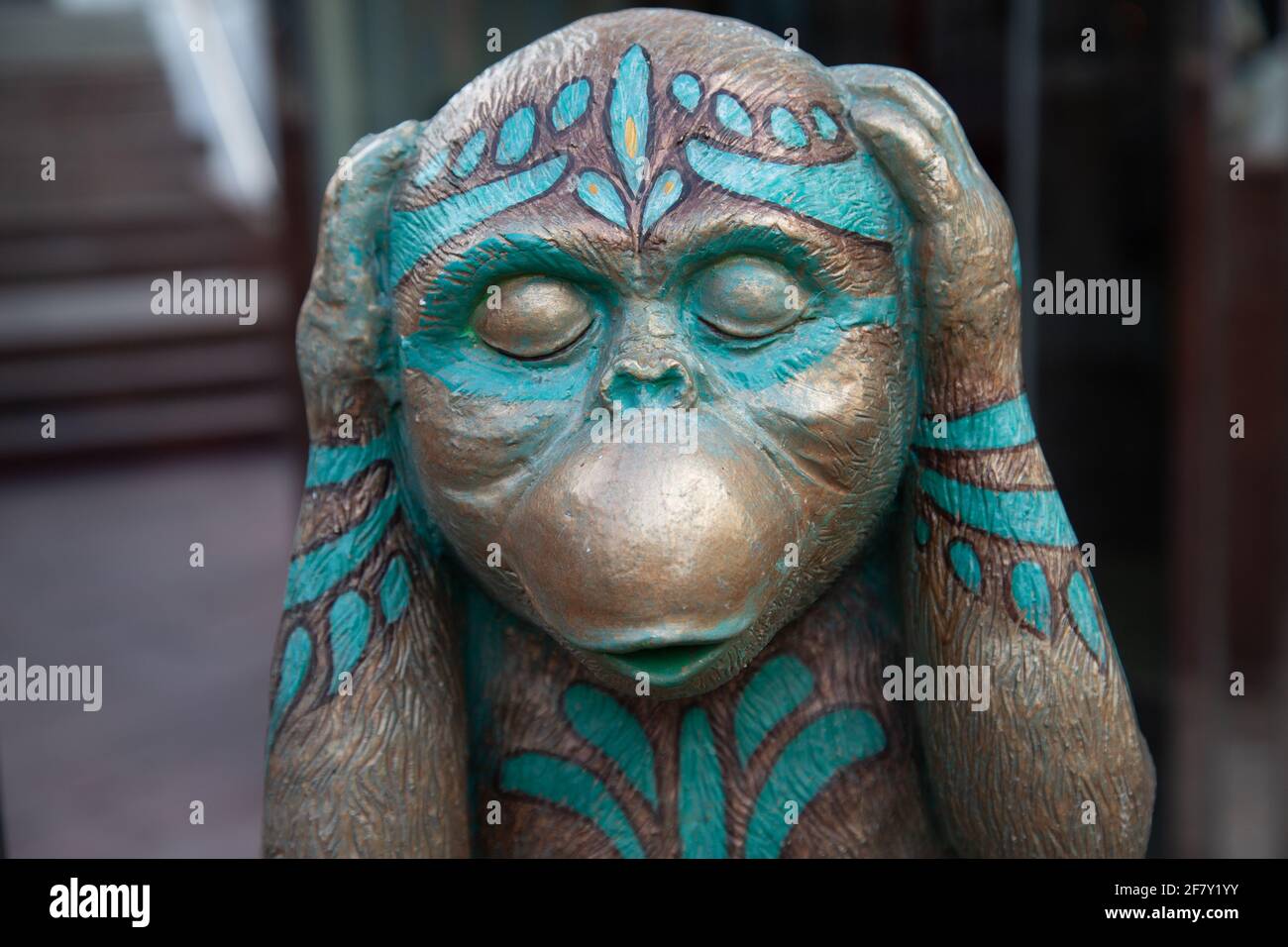 The monkey that covered his ears 2021 Stock Photo