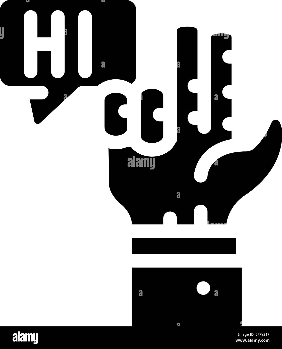 communication in sign language glyph icon vector illustration Stock ...