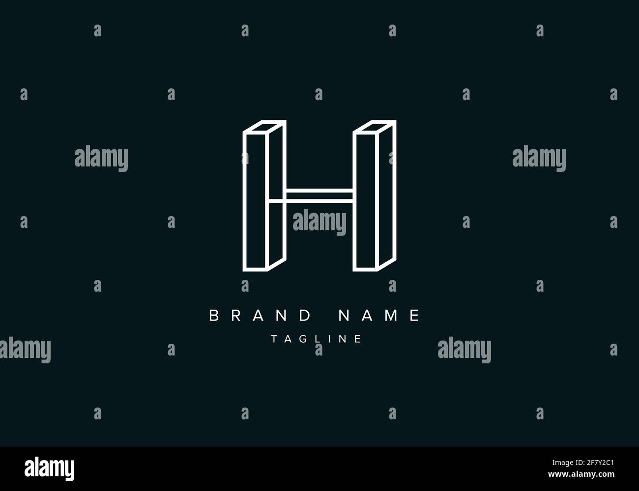 3D H Letter Logo icon Stock Vector