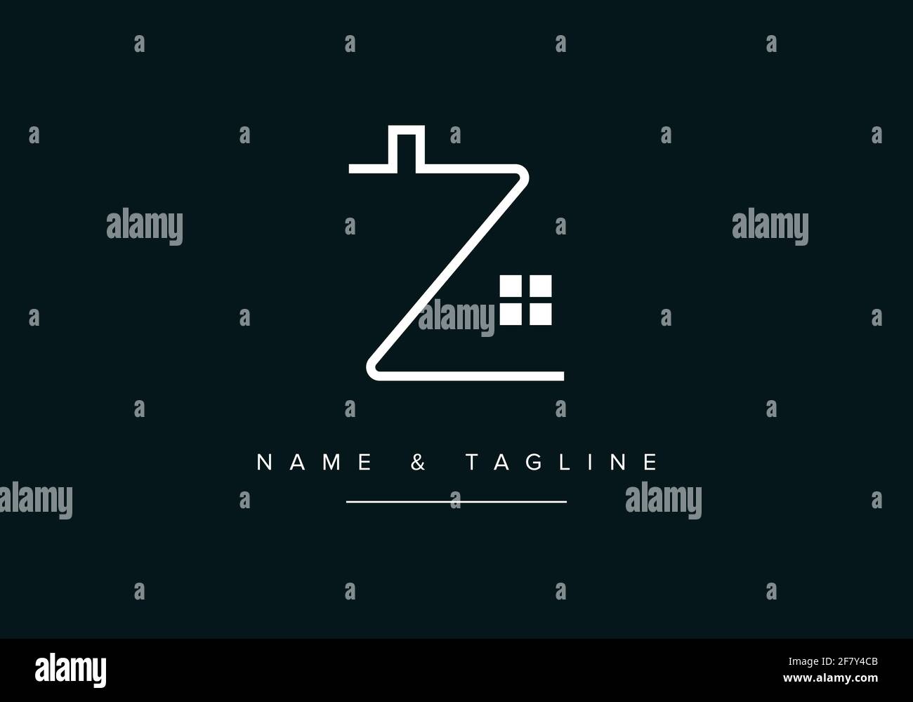 Z alphabet logo with real estate home or house concept Stock Vector