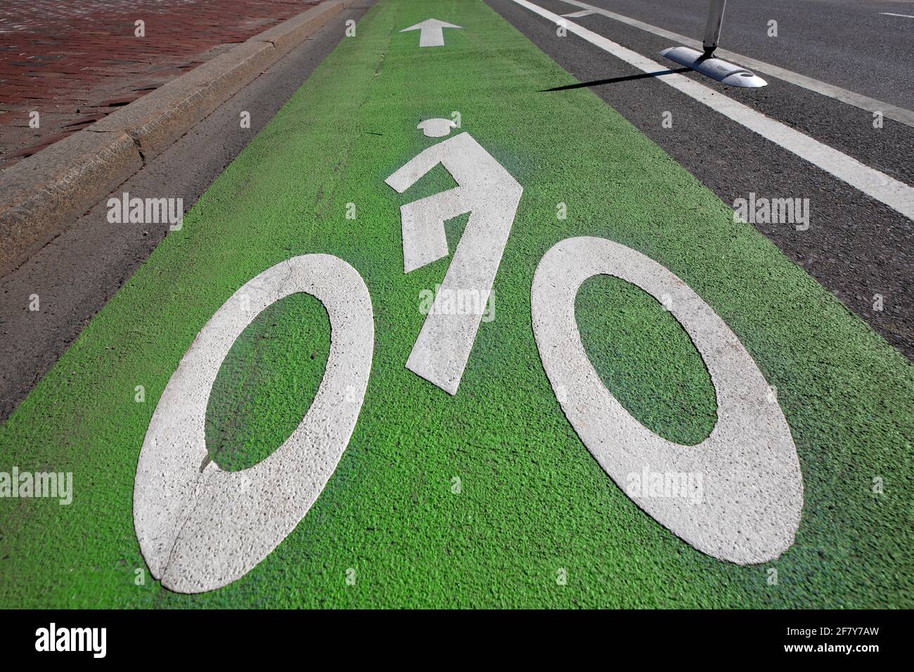 Bicycle lane pictogram Stock Photo Alamy