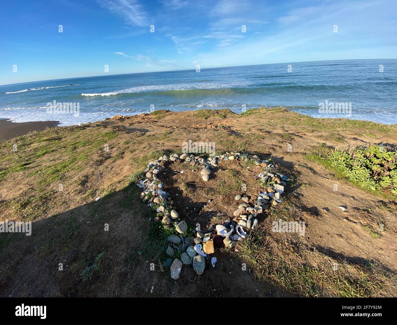 Heart shaped rock display, Cambria California abstract, California