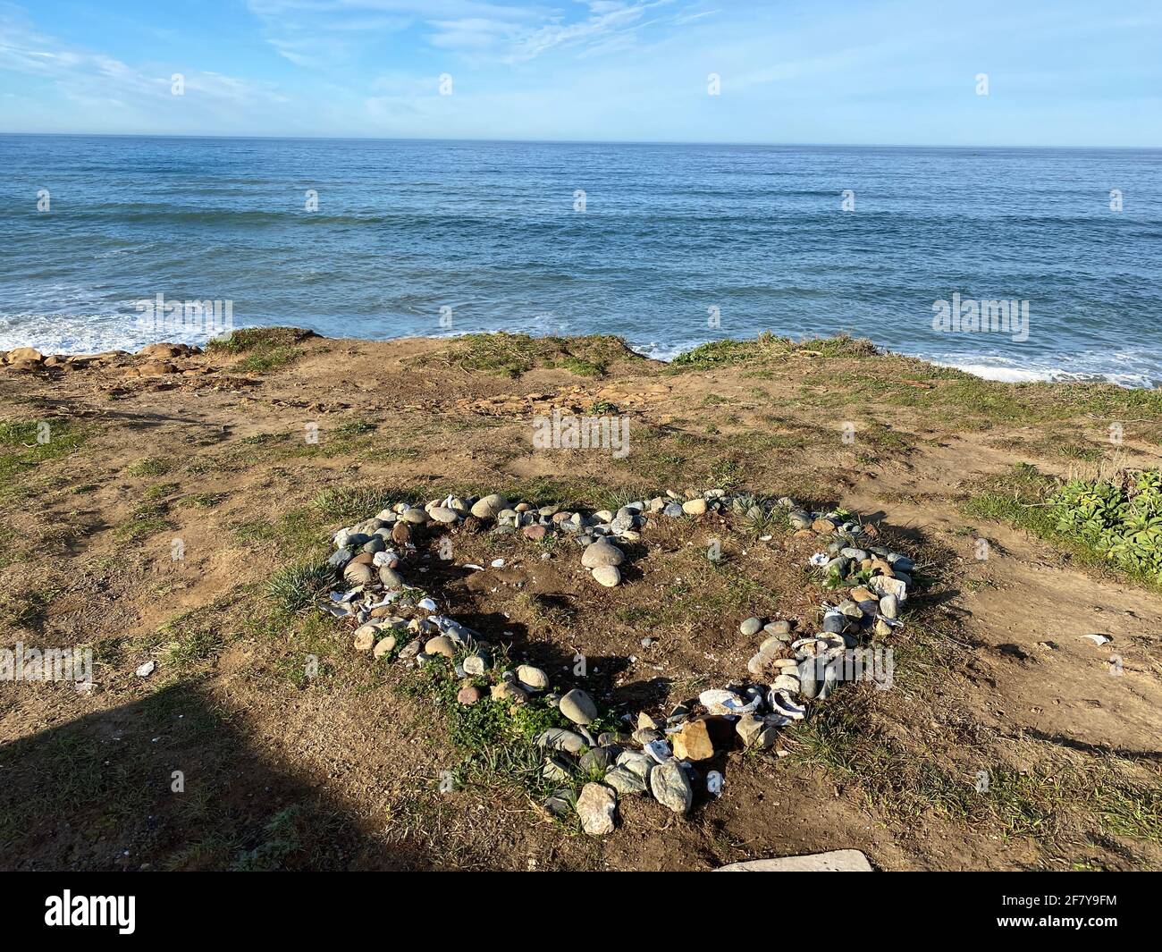 Heart shaped rock display, Cambria California abstract, California