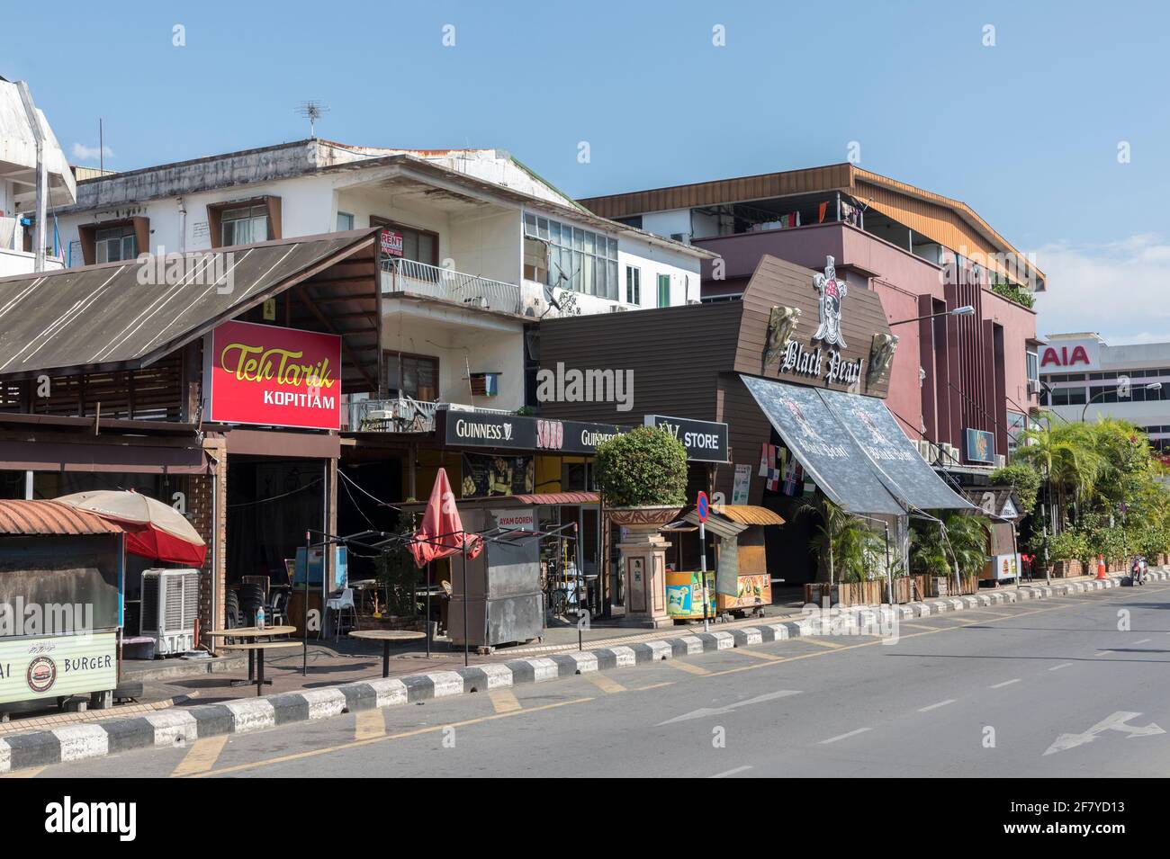 Shopping street, Miri, Malaysia Stock Photo
