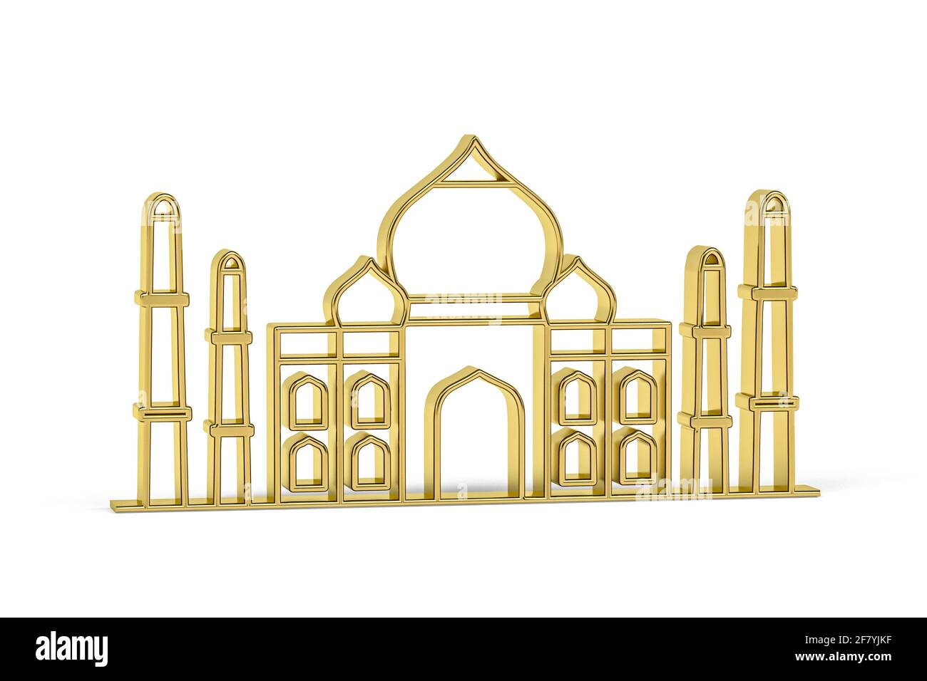 Golden 3d Indian culture icon isolated on white background - 3d render  Stock Photo - Alamy