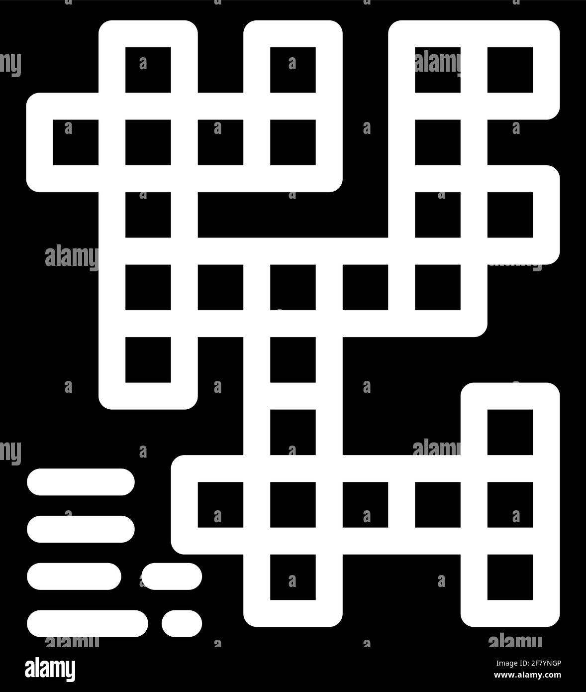 crossword game glyph icon vector illustration black Stock Vector