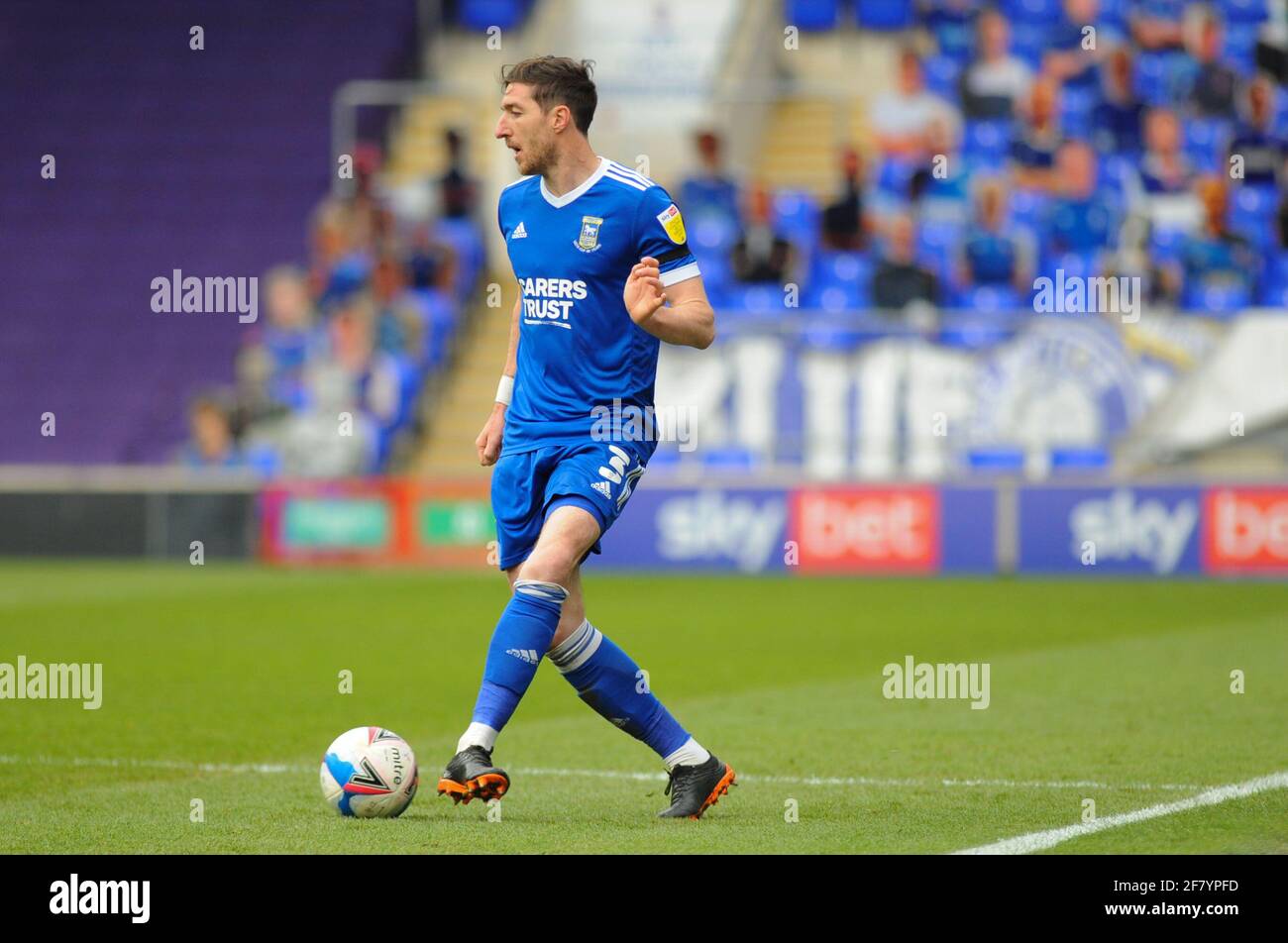 Ipwichs Stephen Ward during the Sky Bet League 1 match between Ipswich Town and MK Dons at Portman Road, Ipswich on Saturday 10th April 2021. (Credit: Ben Pooley | MI News) Credit: MI News & Sport /Alamy Live News Stock Photo