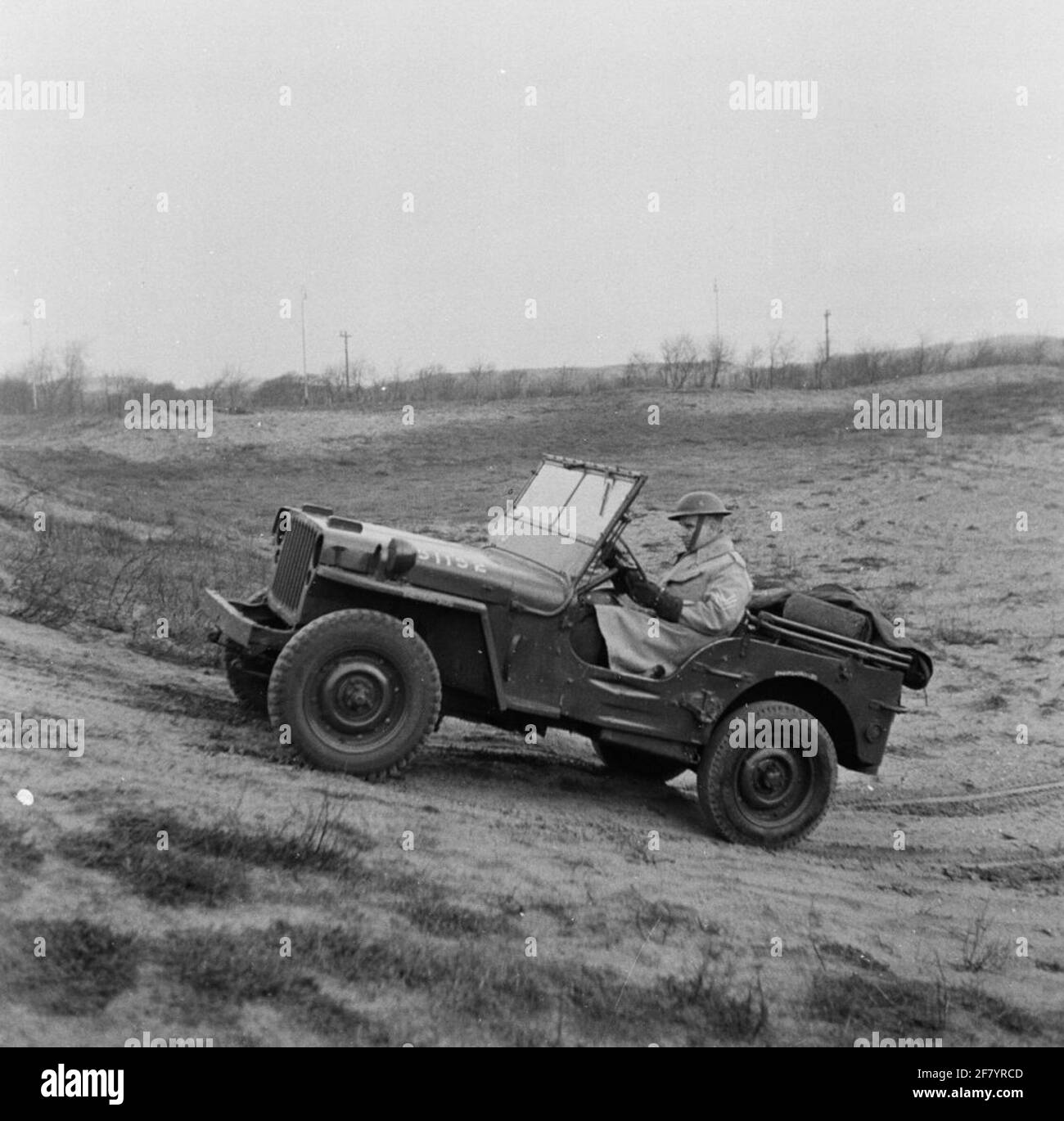 Site exercise with Willys Jeep, Motorcycle school The Hague Stock Photo -  Alamy